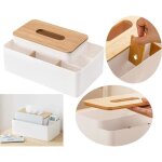Bo�te � mouchoirs - non sp�cifi� - rectangulaire - blanc - ps et bambou - 26. 5x15. 2x12cm