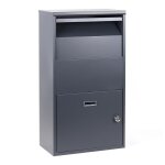 Wiltec bo�te � colis murale verrouillable grise 410 x 220 x 750 mm bo�te aux lettres fixage au mur pour ...