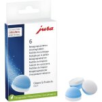 Boite de nettoyage - jura - 6 pastilles - multicolore - nettoyage 2 phases - protection des tuyaux Boite de nettoyage - jura - 6 pastilles - multicolore - nettoyage 2 phases - protection des tuyaux