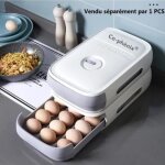 Boite a oeuf de rangement frigo en plastique panier 18 oeufs range frais empilable distributeur la cuisine ...