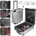 Boite  outils 949 pices aluminium argent outils en acier chrome vanadium rangement 4 niveaux roulettes ...