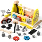 Jouet dimitation - dorjee - boite � outils en bois - 33 pi�ces - s�curit� ce - 3 ans et plus