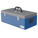 Boite  outils mtallique - caisse  outils - verrouillable - tapis eva poignes tle acier gris bleu ...