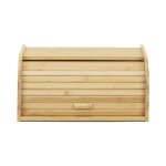 Bo�te � pain en bambou 38x28x18 cm avec volet roulant grand r�cipient � pain ferm�
