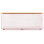Boite  pain - bodum - 11555 - 679s - 80 - grand modle - couvercle bambou - rose transparent