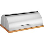 Bo�te � pain - maestro - mr - 1672s - acier inoxydable - bois - couvercle coulissant