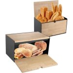 Boîte à pain - klausberg - kb - 7386 - acier inoxydable noir - bois clair - design contemporain Boîte à pain - klausberg - kb - 7386 - acier inoxydable noir - bois clair - design contemporain