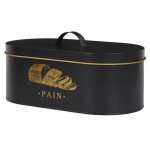 Boîte à pain en métal lounge 33cm noir Boîte à pain en métal lounge 33cm noir