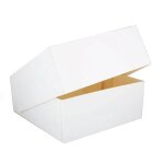 Bo�te p�tissi�re blanche carr�e 20 x 20 x 10 cm