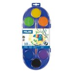Bote de peinture aquarelle - 10 couleurs - couleurs assorties - pinceau inclus
