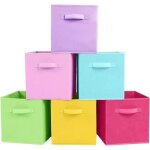 Boite de rangement - bac de rangement lot de 6 cubes de rangement pliables en tissu en forme de cube ...