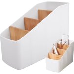 Bo�te de rangement en bois - dok - 4 poches - amovible - 18x92x125 cm - s�parateurs r�glables - polyvalent ...