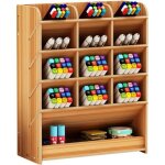 Boîte de rangement en bois multifonction pour stylos - cerisier - marron - mixte - adulte Boîte de rangement en bois multifonction pour stylos - cerisier - marron - mixte - adulte