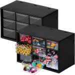 Boite rangement bureau � 9 tiroirs amoviblesrangement plastique avec tiroir transparent & noir - rangement ...