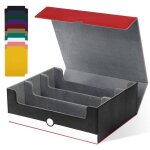 Bo�te de rangement bo�te de rangement pour cartes � collectionner en cuir synth�tique - grande capacit� ...