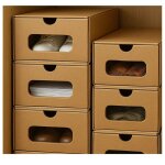 Boite de rangement carton 32�22�14 cm lot de 10