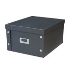Bo�te de rangement en carton noir avec couvercle gris 35 x 28 x 18 cm