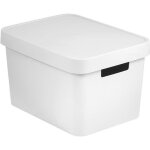 Bote de rangement - curver - infinity - plastique - 17l - couvercle inclus - blanc
