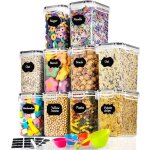 Bo�tes rangement cuisine 16l �10 conteneurs herm�tiques sans bpa pour c�r�ales p�tes farine