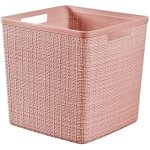 Boite de rangement - curver - jute box - rose - 17l - 279x279xh27 cm