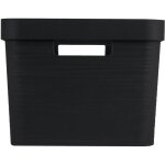 Bo�te de rangement d�cor stone 18 l - noir - 367 x 28 x 213 cm - eda plastique