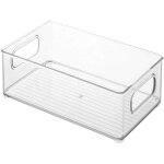 Bo�te de rangement empilable pour organisateur de r�frig�rateur avec poign�es d�coup�es support de rangement ...