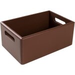 Boite de rangement en bois - marron - 30 x 20 x 13 cm - poign�es - coffre pour jouets