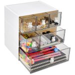 Bote de rangement - non spcifi - 6 tiroirs - plastique transparent - empilable - multifonctionnel