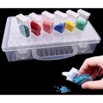 Bo�te de rangement pour peinture diamant - ulisem - 64 compartiments - 222x128x53 cm - transparent - ...