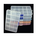 Bote de rangement plastique avec compartiments rglables - lot de 6 - blanc gris bleu noir rose vert ...