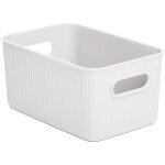 Bo�te de rangement plastique - svatv - 5 l - 272x181x13 cm - blanc - plastique recycl� sans bpa - poign�es ...