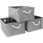 Bo�tes de rangement pliables paniers de rangement en tissu pour �cole / maison / placard / bureau pack ...