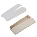 Bo�te de rangement portable pour couverts de voyage (2 pi�ces) transparente et couleur bl�