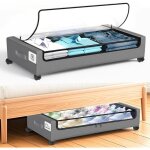 Bo�tes de rangement sous - lit - levys - lot de 2 - 78x43x14 cm - 48 l - gris - roulettes pivotantes ...