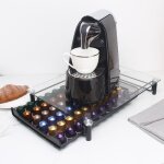 Bo�te de rangementtiroir � capsules de caf� de nespresso support de rangement rotatif en verre en acier ...