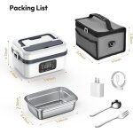 Boite a repas chauffante sans fil - boite a lunch electrique portable - id�al pour bureau voyage voiture ...