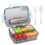 Bo�te � repas - lunch box - 1500 ml - plastique sans bpa - 3 compartiments - �tanche