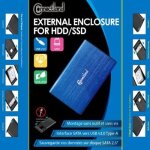 Boitier externe usb3 - sans - vis - blue