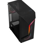 Botier moyen tour atx - aerocool - scape v3 rgb - panneau vitr - 3 ventilateurs argb - noir