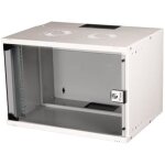 Botier mural 19 - equip - 07u - 540 x 400 mm - porte en verre tremp - gris