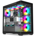 Bo�tier pc gamer aquarium rgb - debsy - spark dark - compatible atx / matx / mitx - 6 ventilateurs 120 ...