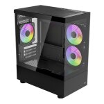 Bo�tier pc gaming - aerocool - viewport mini tour - 3 ventilateurs rvb - design compact - flux dair optimis� ...