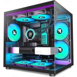 Bo�tier pc de jeu - foifkin - f100 - 3 ventilateurs argb pr�install�s - micro atx - verre tremp� - 330x275x340 ...