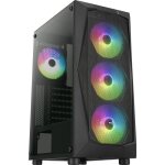 Bo�tier pc moyen tour atx - aerocool - falcon - a rgb - panneau vitr� - couleur noire - taille unique ...