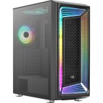 Bo�tier pc moyen tour atx - aerocool - interstellar rgb - panneau vitr� - noir - taille unique