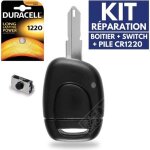 Boitier t�l�commande coque cl� plip pour renault scenic twingo clio + switch + pile cr1220 duracell