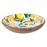 Bol en bois - by sigris - 30 cm - jaune - dcoratif - non compatible lave - vaisselle