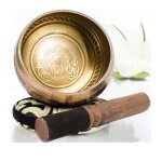 Bol chantant tib�tain bol sonore totem bol de m�ditation avec maillet en bois + coussin