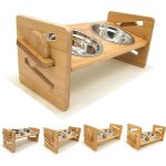 Bol pour chatinclinable � 15� double gamelle chat sur�lev�equatre hauteur r�glable bol en acier inoxydable ...