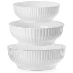 Bols de cuisine - set de 3 - 25 l 4 l et 5 l - blanc
